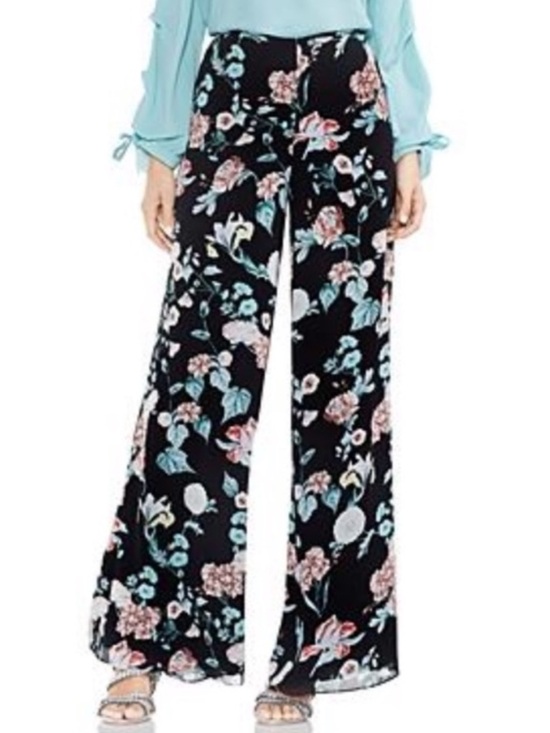 Vince Camuto Pants - Vince Camuto Black Wide-Leg Floral Palazzo Pants